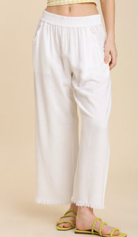 Villa Freyed Linen Pant Off White