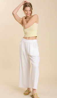 Villa Freyed Linen Pant Off White