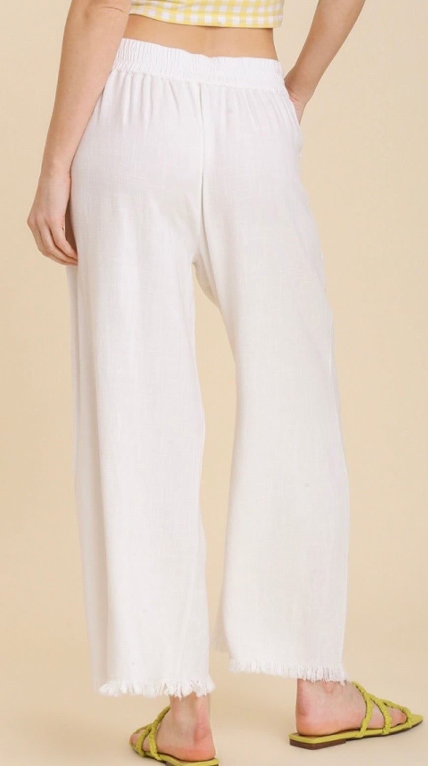 Villa Freyed Linen Pant Off White