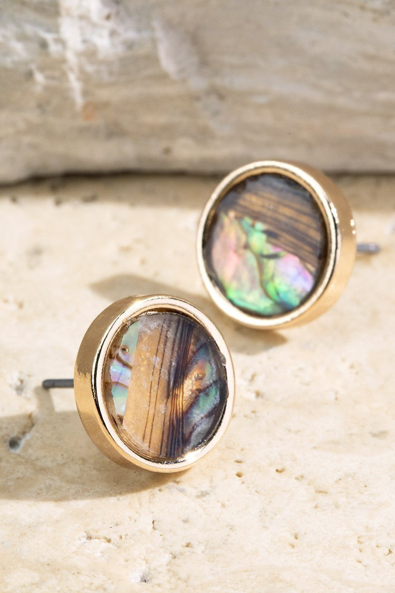 UBS033 Circle Stud Abalone