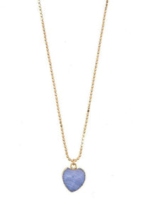 FMN057 Purple Fluorite Heart Necklace