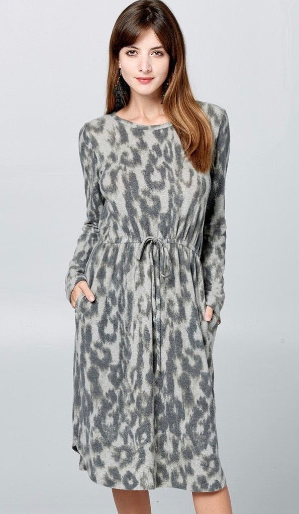 Vera Long Sleeve Dress Grey