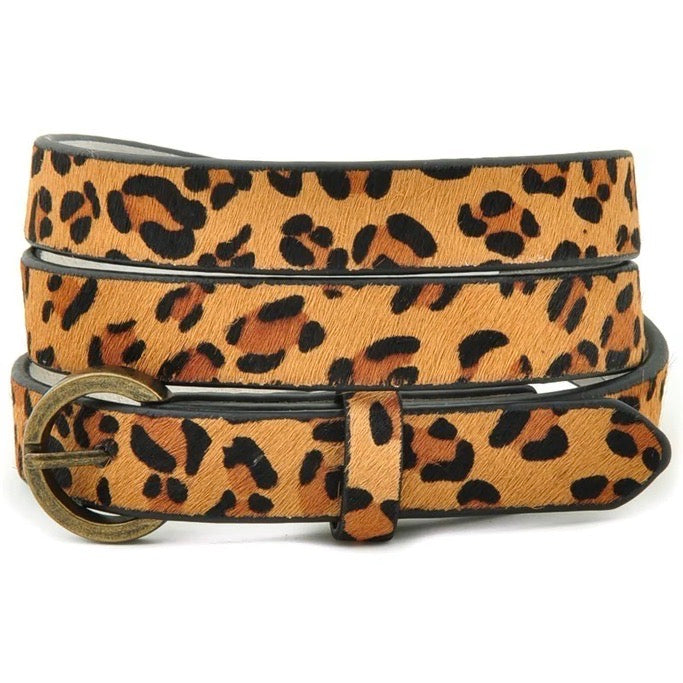 Animal Print Leather Belt Leopard