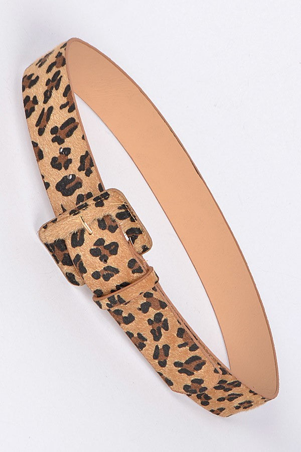 Leopard Faux Fur Wide Belt