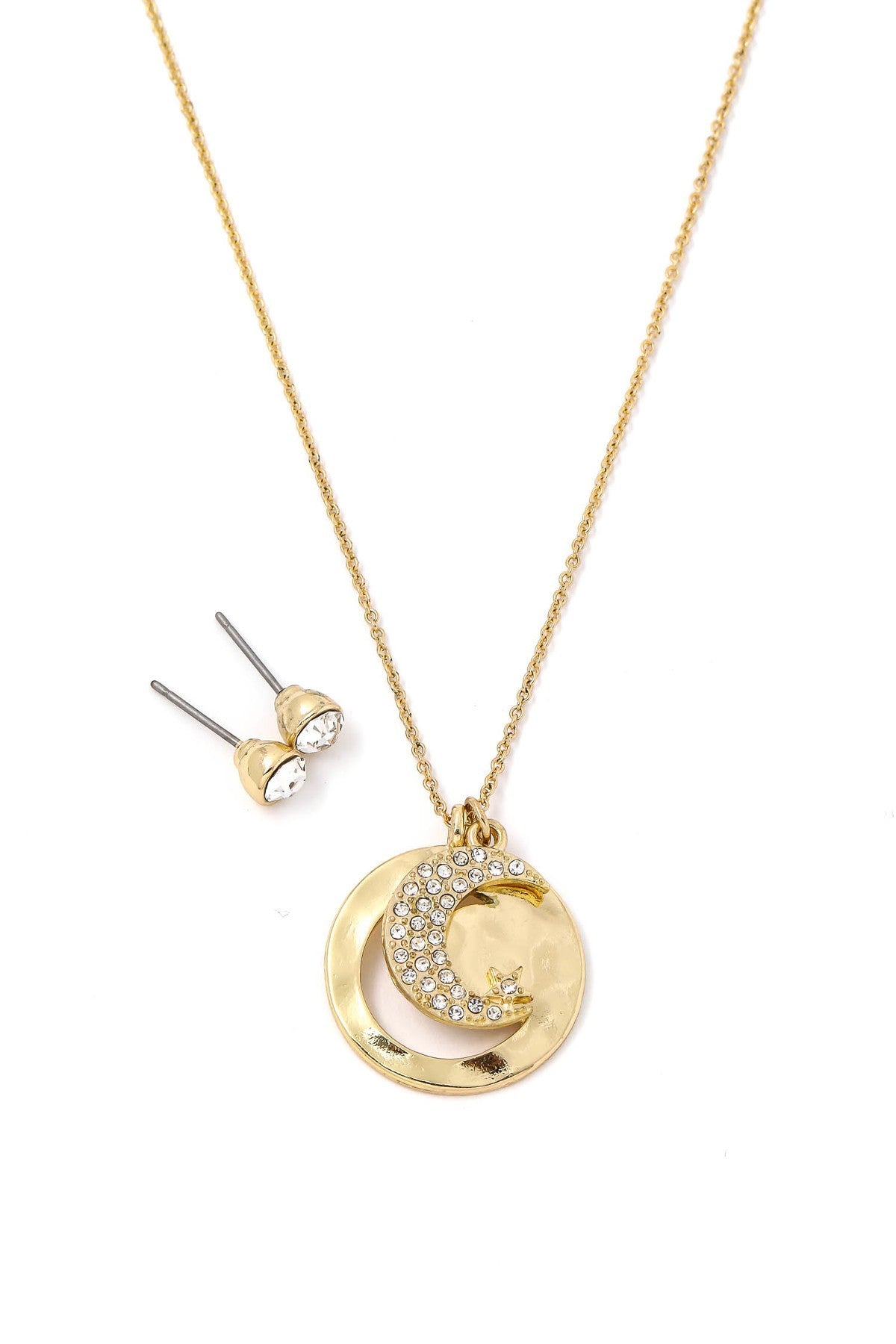 FMN111 Moon Cutout Necklace Gold