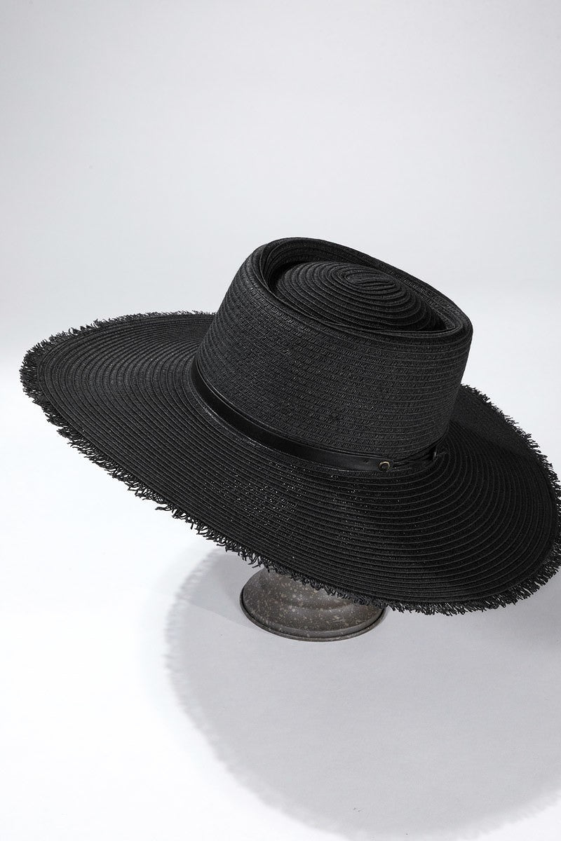 UBH032 Frayed Edge Black Hat