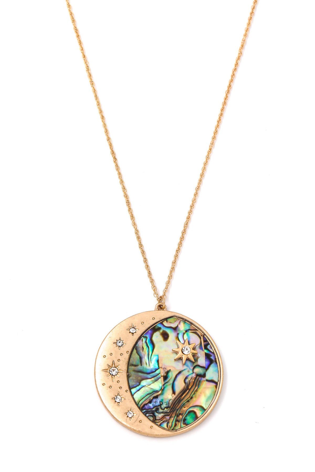 FMN108 Long Pendant Necklace Abalone