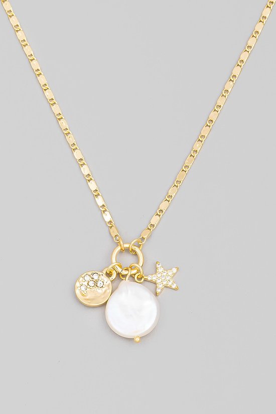 FMN148 Charm Necklace Gold