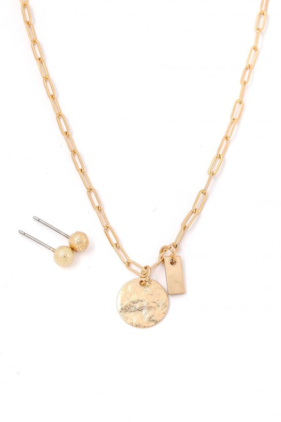 FMN112 Brass Charm Necklace Gold