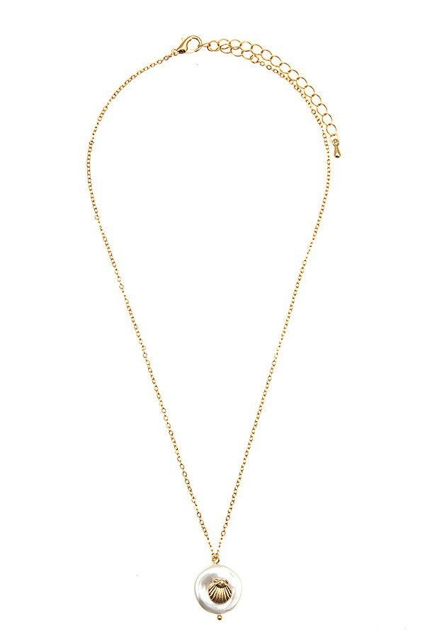 FMN104 Shell Pendant Necklace Gold