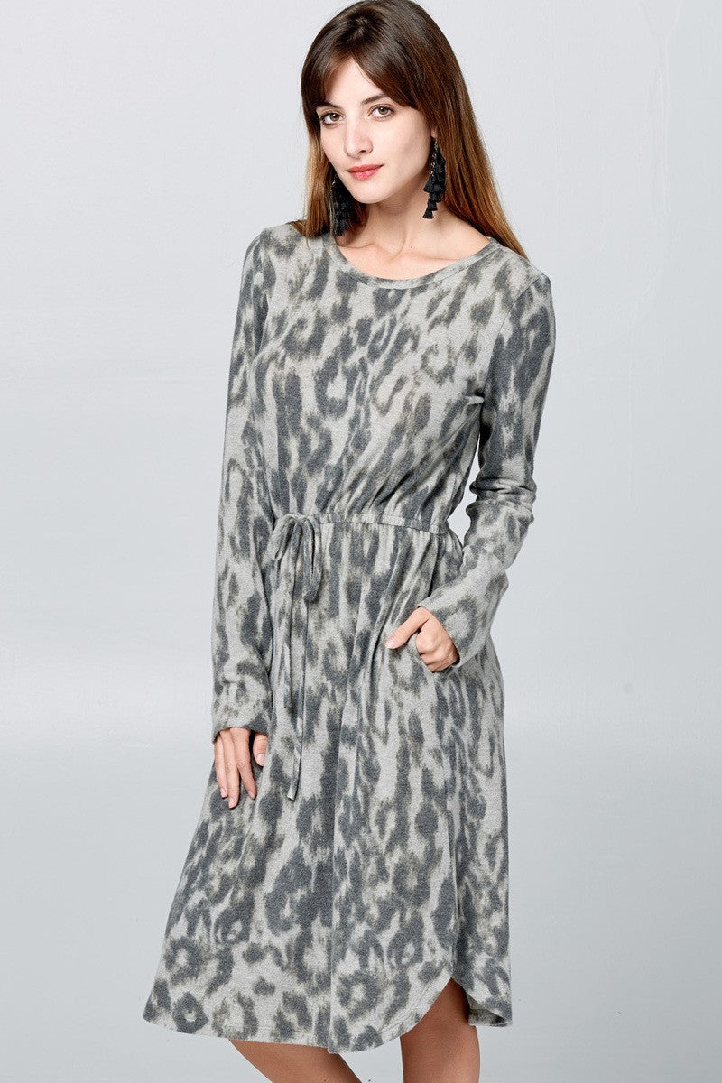 Vera Long Sleeve Dress Grey