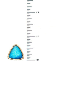 UBS028 Big Triangle Studs Blue