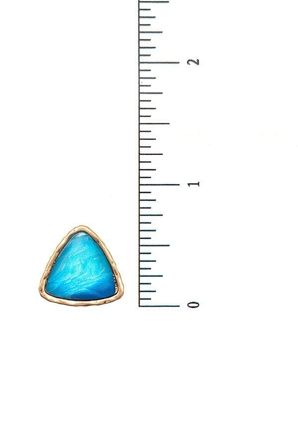 UBS028 Big Triangle Studs Blue