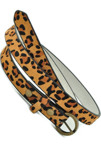 Animal Print Leather Belt Leopard