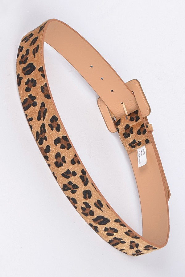 Leopard Faux Fur Wide Belt