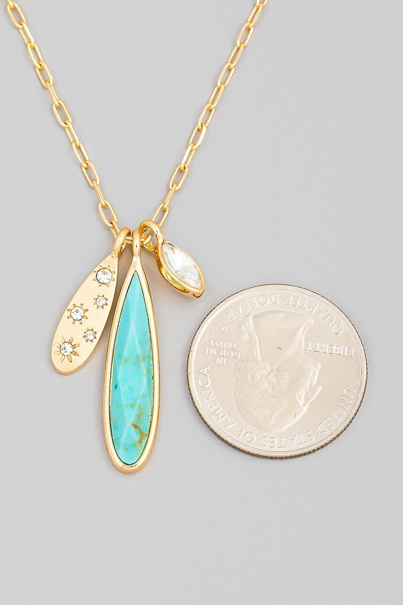 FMN142 Turquoise Charm Necklace