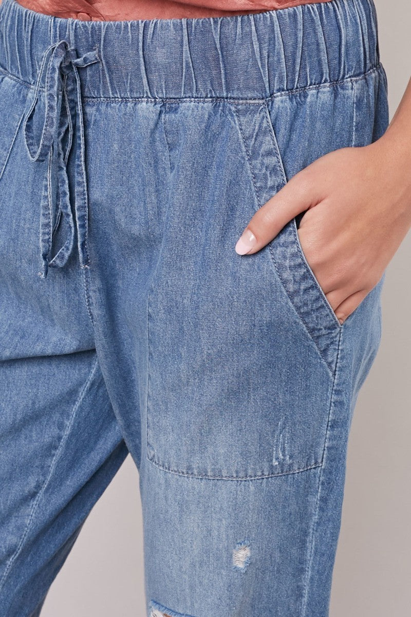 Gina Denim Jogger Pants