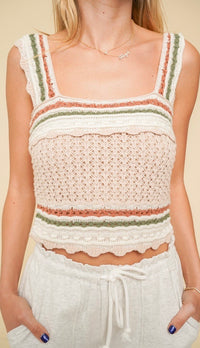 Poppy Square Neckline Crochet Top