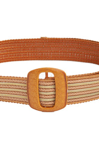 Belt009 Tan Gold Weave