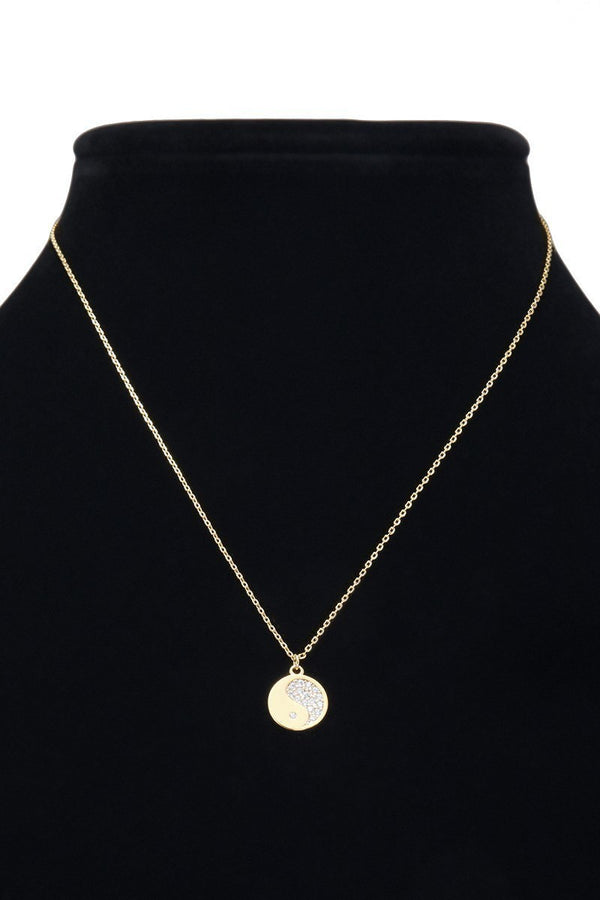 FMN119 Yin Yang Pendant Necklace Gold