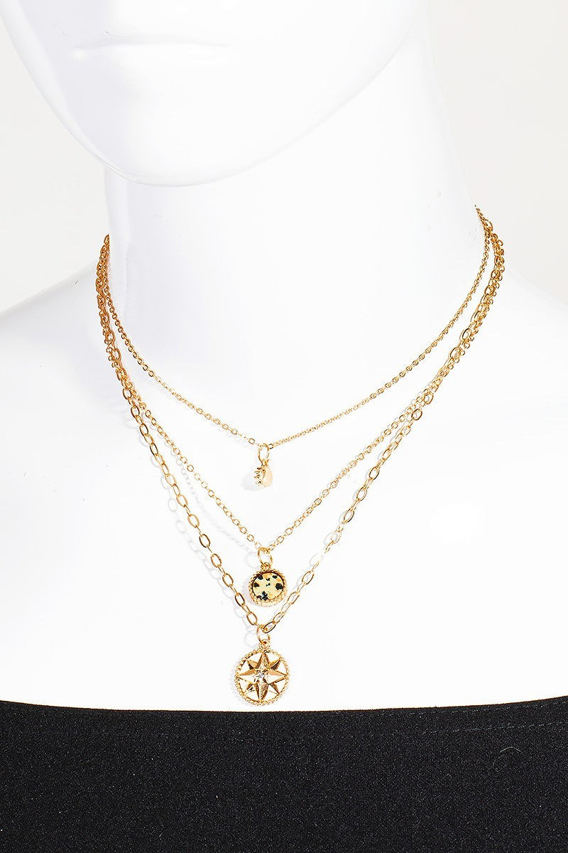 FMN170 3 Layered Necklace Gold DJ