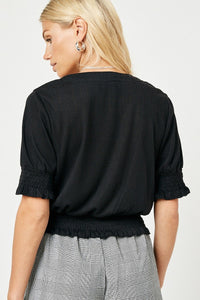 Nadia Knit Cropped Top Black