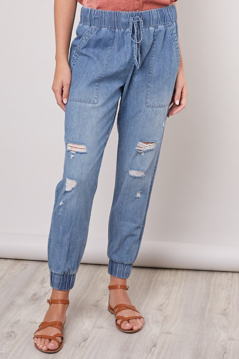 Gina Denim Jogger Pants