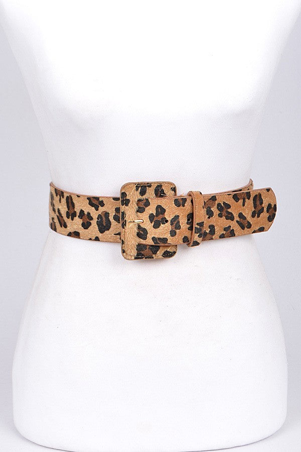 Leopard Faux Fur Wide Belt