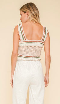 Poppy Square Neckline Crochet Top