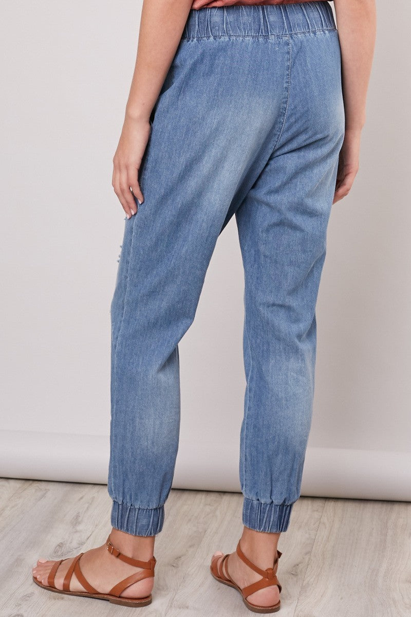 Gina Denim Jogger Pants