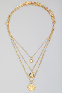 FMN170 3 Layered Necklace Gold WH