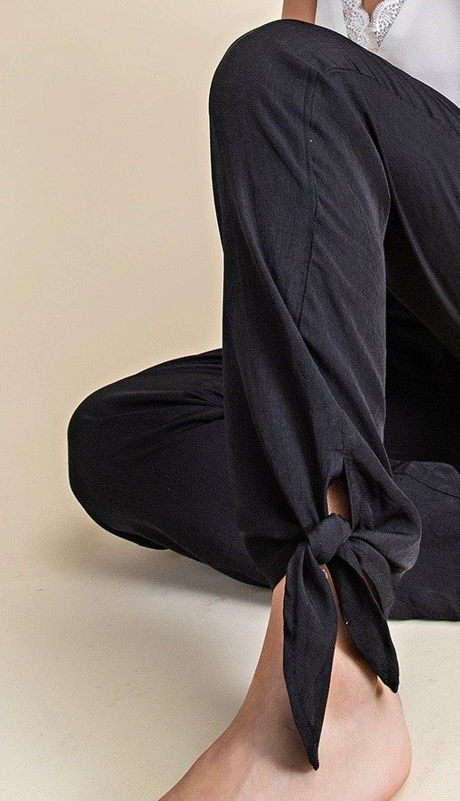 Tasha Tie Leg Pant Black