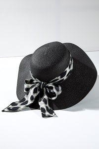 UBH042 Animal Bow Floppy Sun Hat Black