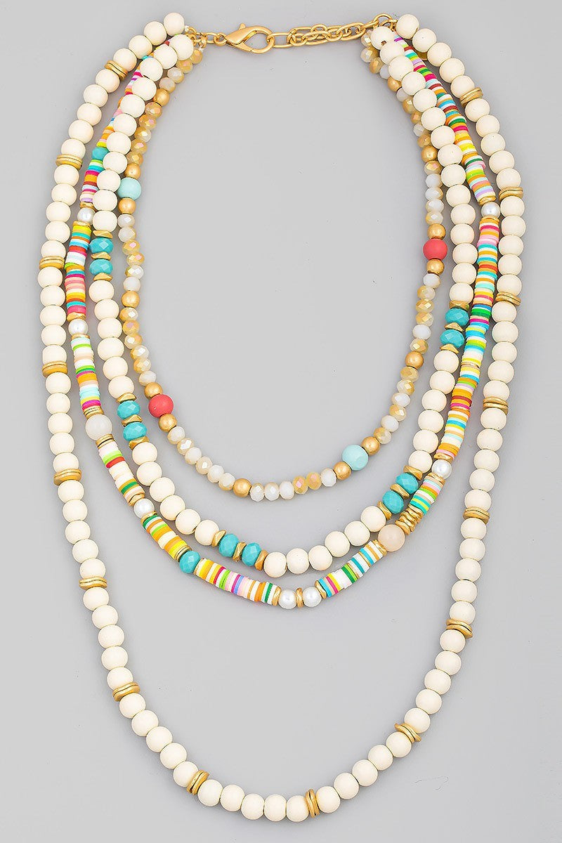 FMN143 Mixed Bead Layered Necklace