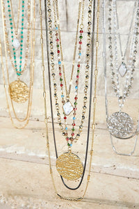 FMN092 Pearl Drop Necklace Turquoise
