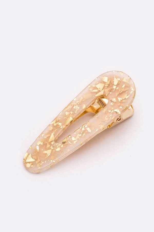 HA022 Acrylic Clip Ivory Gold