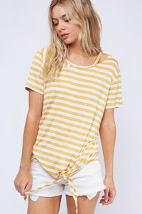 Minx Tie Front Top MUSTARD