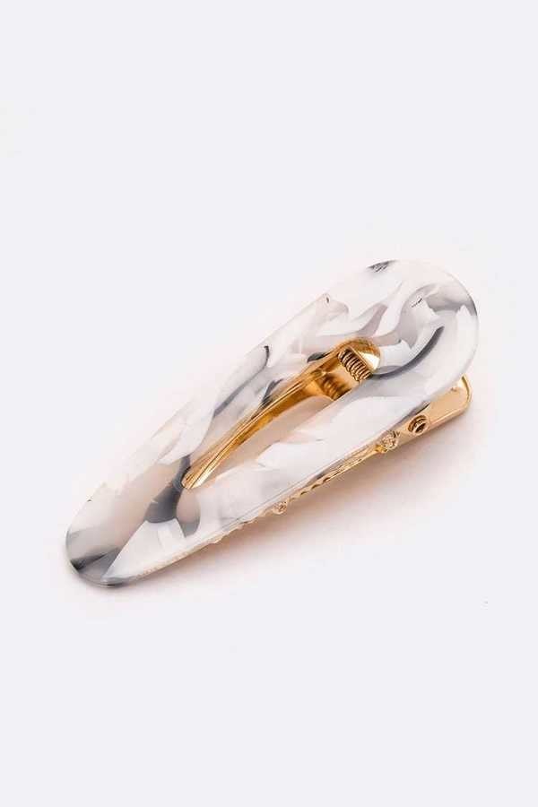 HA022 Acrylic Clip Tortoiseshell White