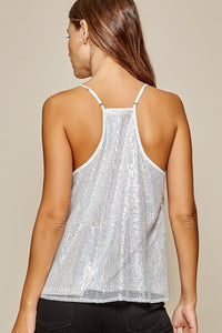 Night Out Sequin Cami Silver