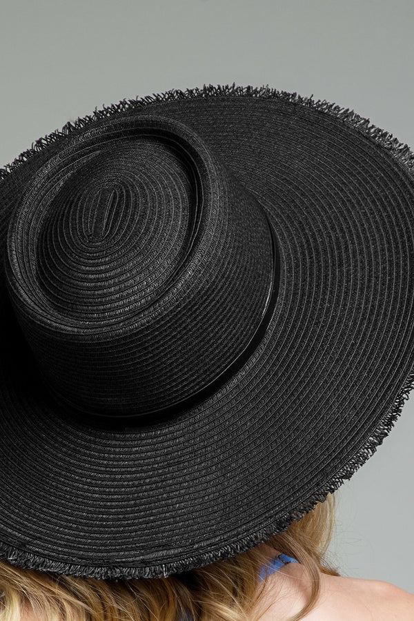 UBH032 Frayed Edge Black Hat