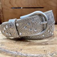 Rhinestone Studded Belt Champagne