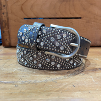 Rhinestone Studded Belt Gunmetal