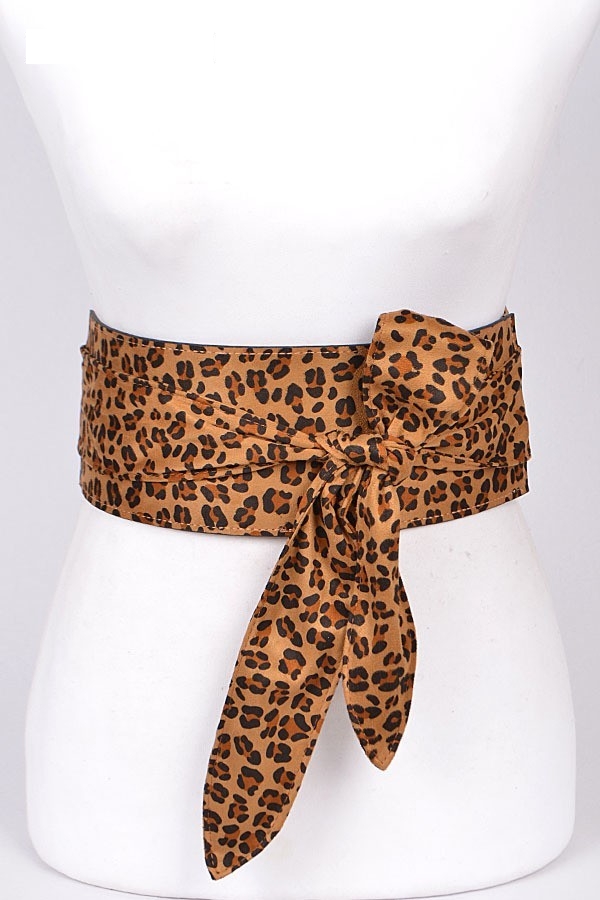 Stretch Tie Belt Cheetah