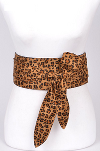 Stretch Tie Belt Cheetah