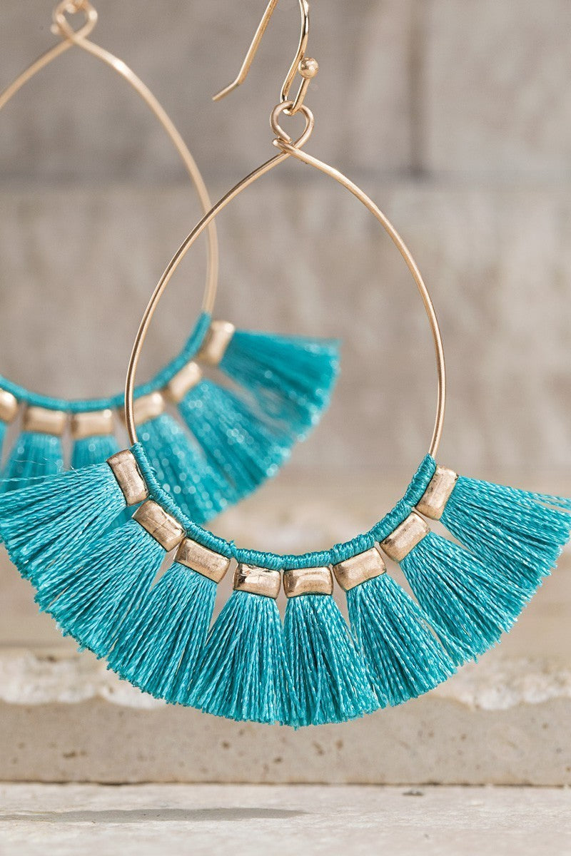 FME217 Tear Drop Tassel Turquoise