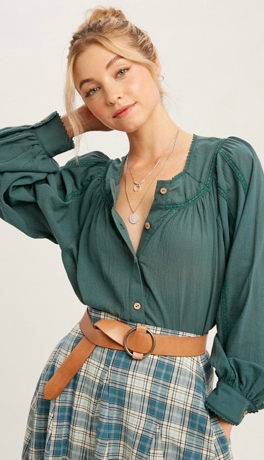 Prairie Button Down Long Sleeve Top