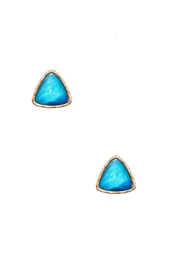 UBS028 Big Triangle Studs Blue